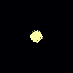Animation: Jacobi relaxation of the heat equation — the initial step profile smooths into the steady logarithmic gradient.